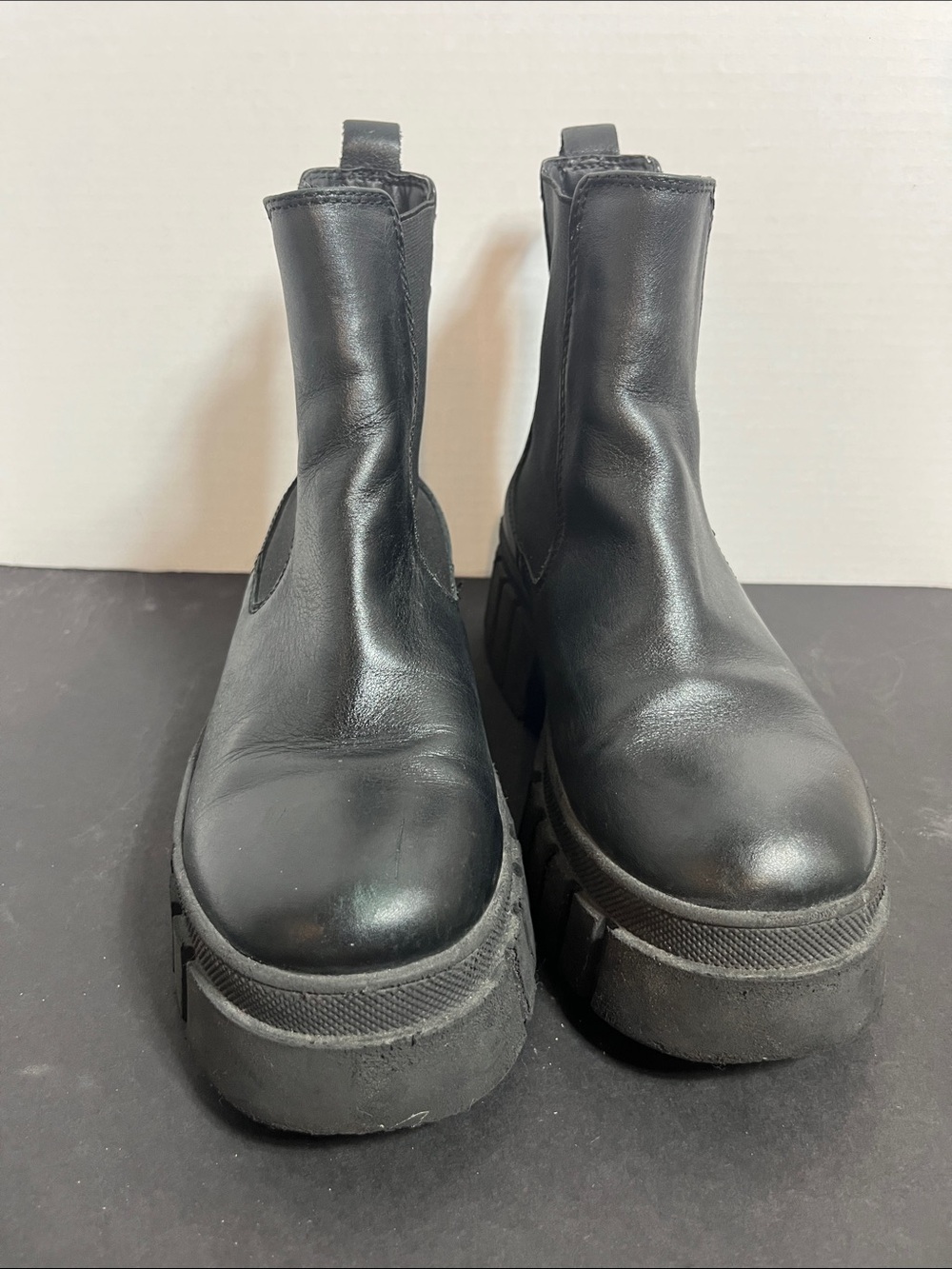 Steve Madden Black Platform Abram Ankle Boots